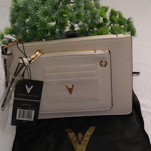 VANESSA WILLIAMS women's clutch bag, cream color.